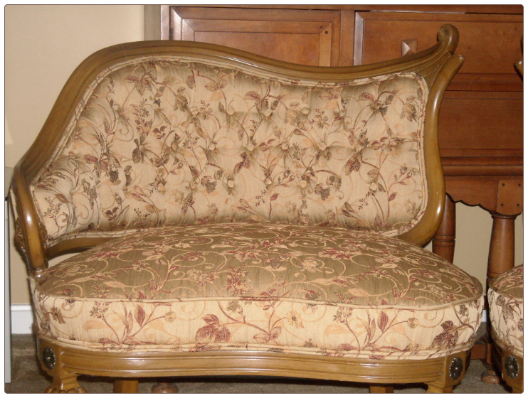 Reupholstered French Provincial Tufted Back Chairs